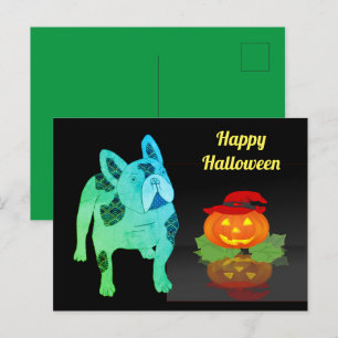 Halloween French Bulldogge postcard