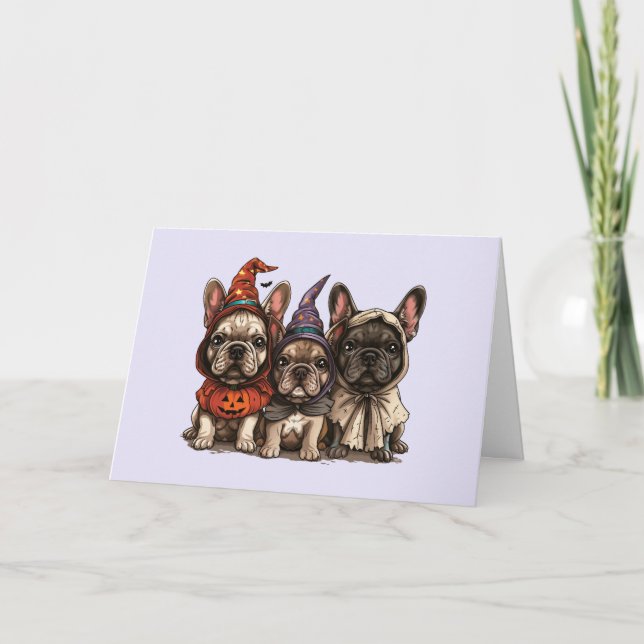 Halloween French Bulldogs Card (Front)
