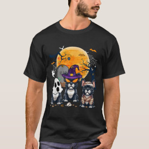 Halloween French Bulldogs Cosplay Witch Ghost Mumm T-Shirt