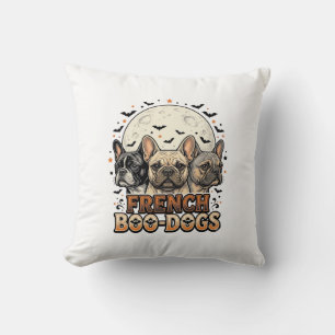 Halloween Frenchie Boo Dogs Funny Vintage_1 Cushion