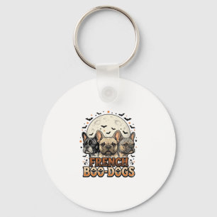 Halloween Frenchie Boo Dogs Funny Vintage_1 Key Ring