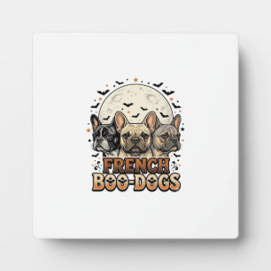 Halloween Frenchie Boo Dogs Funny Vintage_1 Plaque