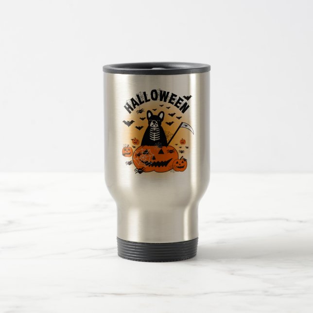 Halloween Frenchie Travel Mug (Center)