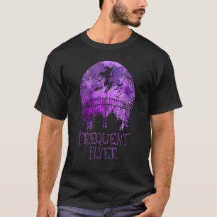 Halloween Frequent Flyer In The Cemetery Lazy Cost T-Shirt