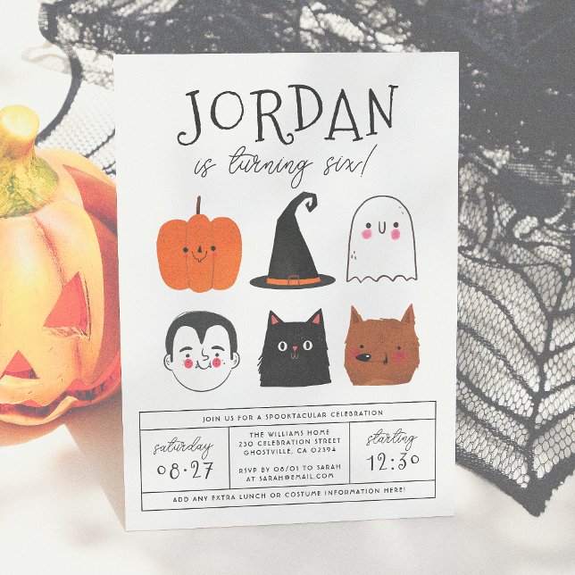 Halloween Friends Cute Modern Boy Birthday Party Invitation (Creator Uploaded)