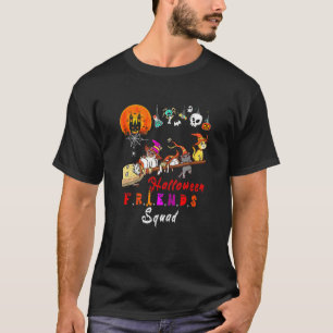 Halloween Friends Squad  Five Cats Wearing Witch S T-Shirt