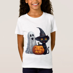 Halloween Friends With Pumpkin And Black Cat 🎃 T-Shirt