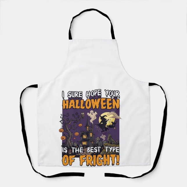 Halloween Fright Haunted House Witch Ghost_1 Apron (Front)
