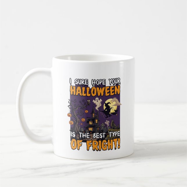 Halloween Fright Haunted House Witch Ghost_1 Coffee Mug (Left)