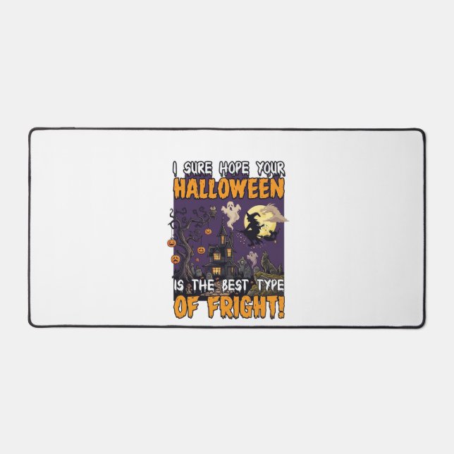 Halloween Fright Haunted House Witch Ghost_1 Desk Mat (Front)