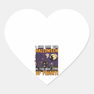 Halloween Fright Haunted House Witch Ghost_1 Heart Sticker