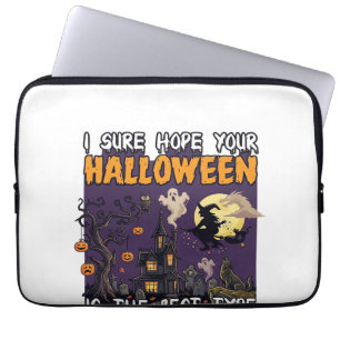Halloween Fright Haunted House Witch Ghost_1 Laptop Sleeve
