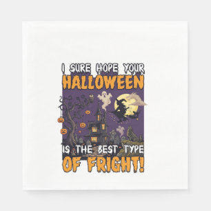 Halloween Fright Haunted House Witch Ghost_1 Napkin