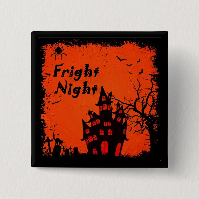 Halloween Fright Night 15 Cm Square Badge (Front)