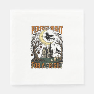 Halloween Fright Witch Vintage Haunted Night Tee_1 Napkin