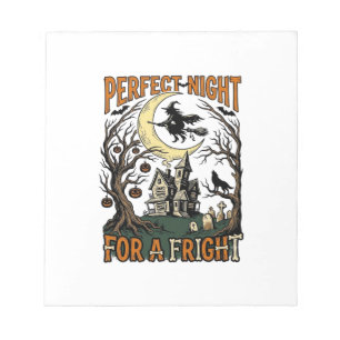 Halloween Fright Witch Vintage Haunted Night Tee_1 Notepad