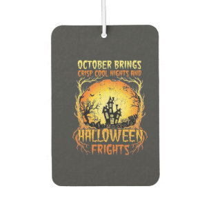 Halloween Frights Haunted House Full Moon Pumpkins Car Air Freshener
