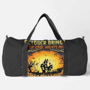 Halloween Frights Haunted House Full Moon Pumpkins Duffle Bag
