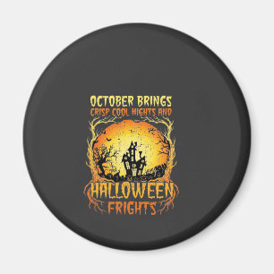 Halloween Frights Haunted House Full Moon Pumpkins Magnet