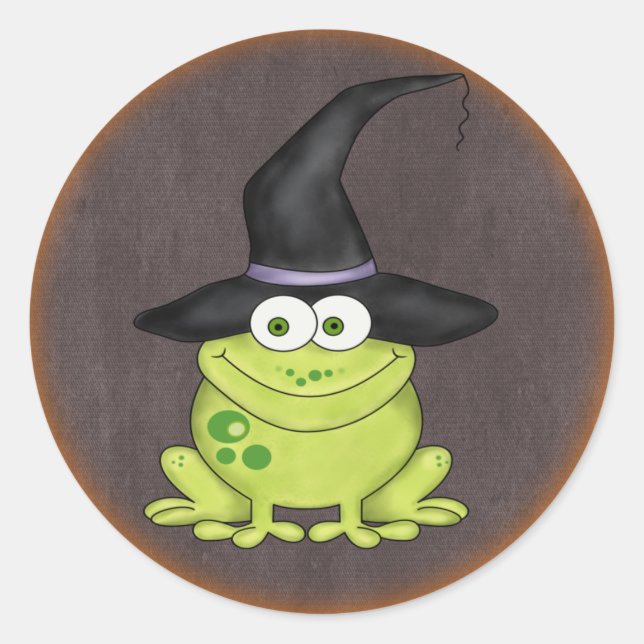 Halloween Frog Classic Round Sticker (Front)