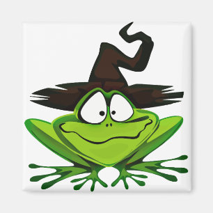 Halloween Frog in Witch Hat Magnet