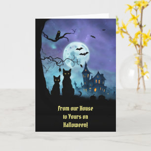 Halloween from Our House Home to Yours Cute Cats  Card