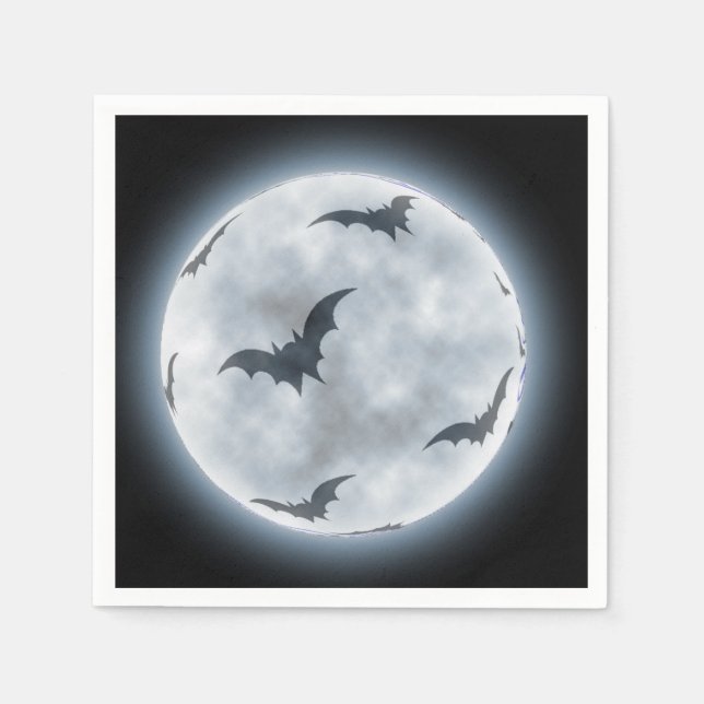 Halloween Full Moon Bats design, Napkin (Front)