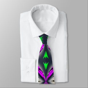 Halloween Full Moon Bats Green Purple Pattern Tie