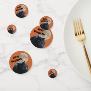 Halloween Full Moon Black Cat Confetti