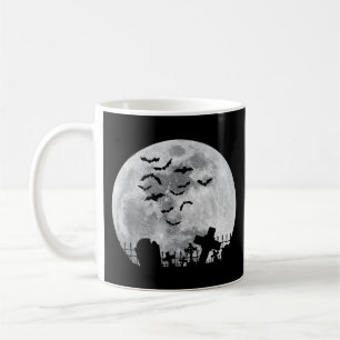 Halloween Full Moon Cemetery Graveyard Spooky Bats Coffee Mug