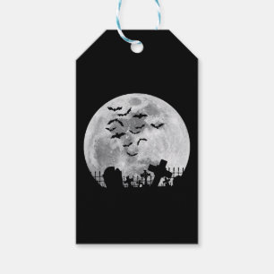 Halloween Full Moon Cemetery Graveyard Spooky Bats Gift Tags
