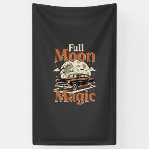 Halloween Full Moon Magic Vintage Car Banner