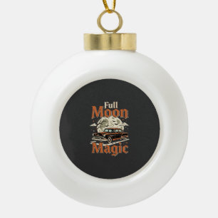 Halloween Full Moon Magic Vintage Car Ceramic Ball Christmas Ornament