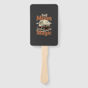 Halloween Full Moon Magic Vintage Car Hand Fan