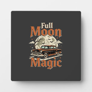 Halloween Full Moon Magic Vintage Car Plaque