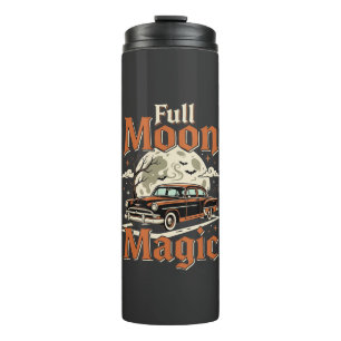 Halloween Full Moon Magic Vintage Car Thermal Tumbler
