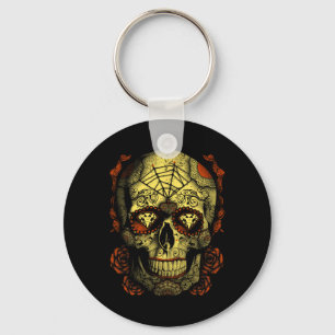 Halloween Full Moon Mojo Sugar Skull Key Ring