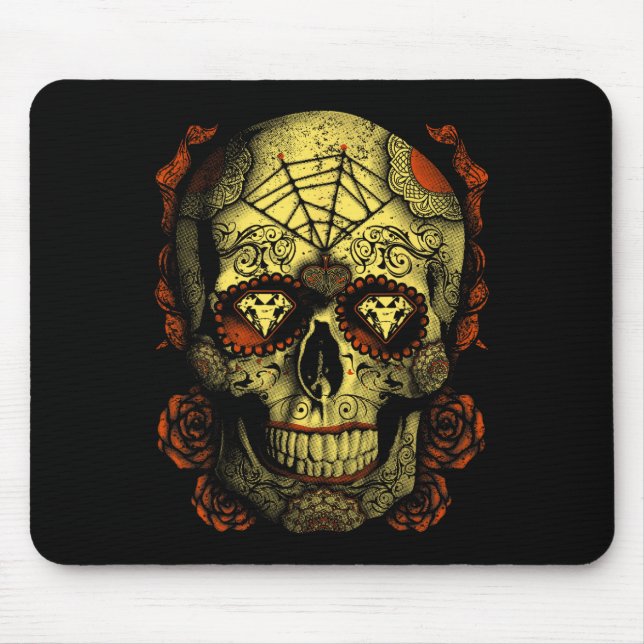 Halloween Full Moon Mojo Sugar Skull  Mouse Mat (Front)
