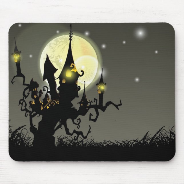 Halloween full moon night background mouse mat (Front)