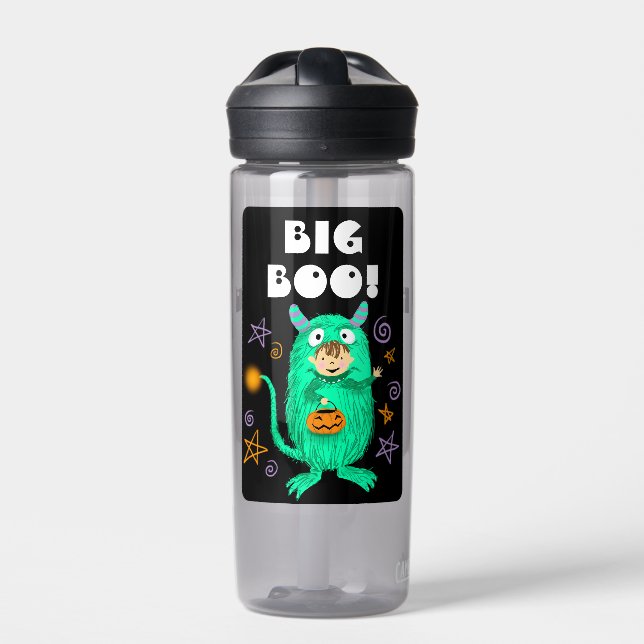 Halloween fun cute big boo character  water bottle (Front)