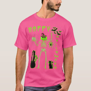 Halloween Fun Pan Pumpkin Skeleton Outfit Design T-Shirt