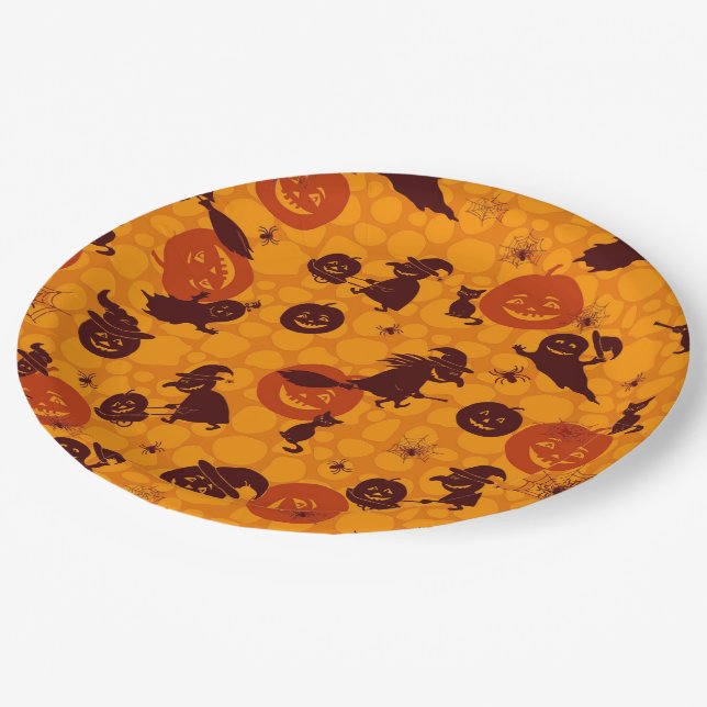 Halloween Fun Paper Plates 9" (Angled)