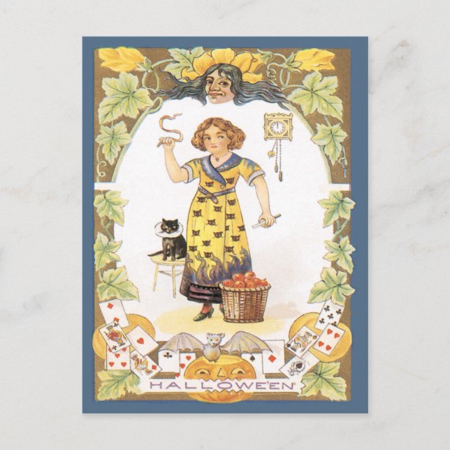 Halloween Fun Vintage Postcard (Front)