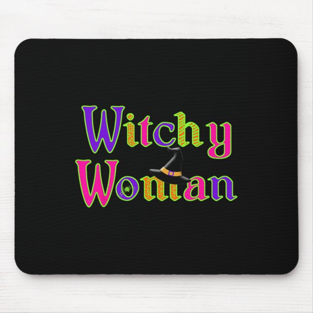 Halloween Fun Witch Witchy Woman Trick Treat  Mouse Mat (Front)