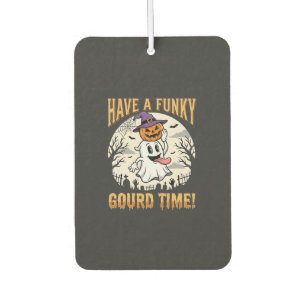 Halloween Funky Gourd Time Ghost Pumpkin Car Air Freshener