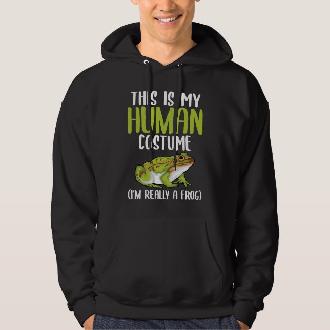 Halloween Funny Adult Kid Frog Apparel Youth Human Hoodie (Front)