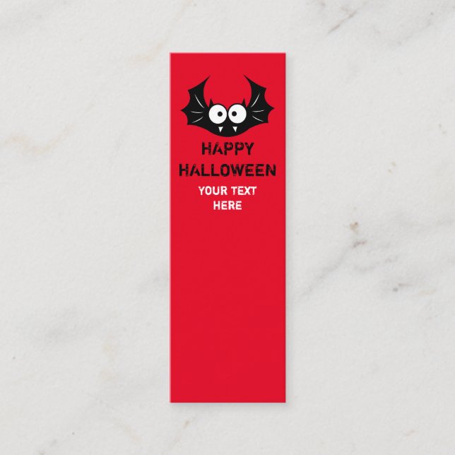 Halloween funny bat bookmark mini business card (Front)