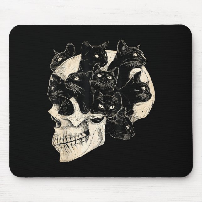 Halloween Funny Black Cat Vintage Cats Mouse Mat (Front)