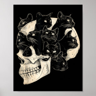 Halloween Funny Black Cat Vintage Cats Poster