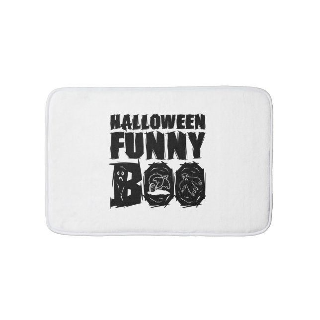 Halloween FUNNY BOO T SHIRT   Bath Mat (Front)
